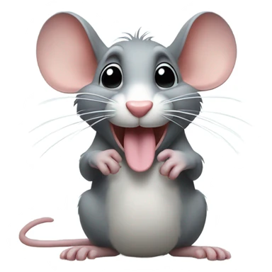 Rat with tongue out and peace sign  sticker