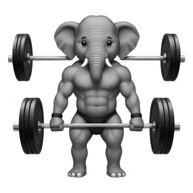  black elephant deadlifting sticker