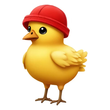 Yellow feminine chicky with eyelashes and red ushanka hat sticker