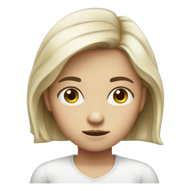 Frowning white girl sticker