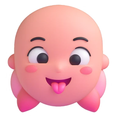blushing face with eyes rolled up and tongue out sticker
