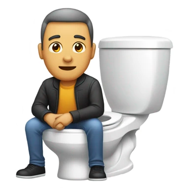 man’s head coming out of a toilet but driving a car sticker