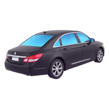 black high-end sedan with a clear protective film halfway on the car, showing the application process, elegant and sophisticated sticker