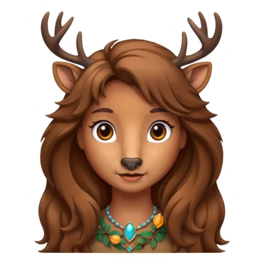 long haired female deer sticker