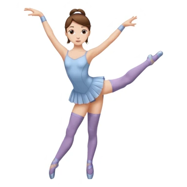Ballet dancer in over the knee socks, leotard and long brown hair sticker