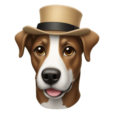 A dog with a badger hat sticker