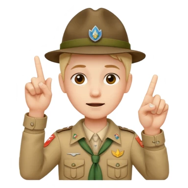main scouts avec trois doigts du milieu levés   sticker