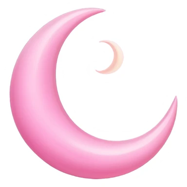 Pink crescent moon with no face sticker