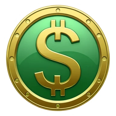 Cashapp emoji, a green dollar symbol with white background, no faces, like the app called cashapp sticker