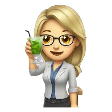 teacher drinking mojito sticker
