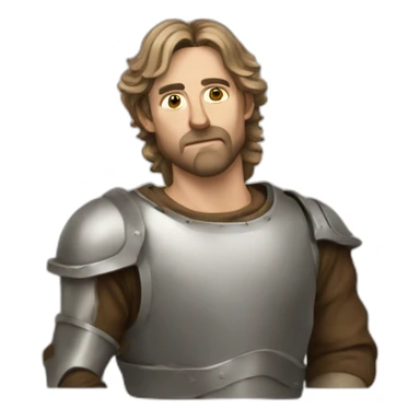 medieval innovator, thinking, concentrated, torso sticker