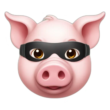Pig with blindfold and horns sticker