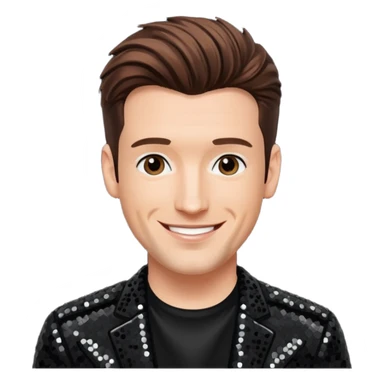 JC Chasez from 'N Sync with brown hair, black sequin outfit sticker