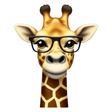 giraffe with glasses sticker
