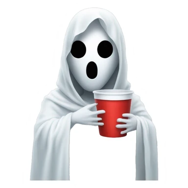 ghost wearing a crop top and holding a red cup sticker