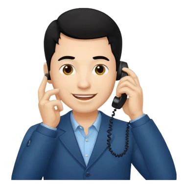 BLACK HAIR LIGHT SKIN MAN talking with her phone sticker