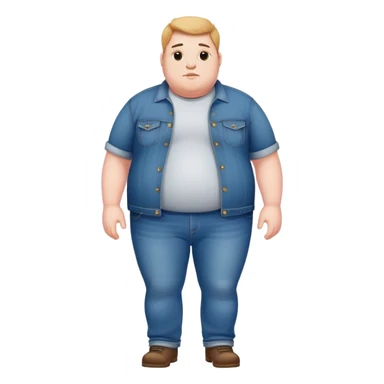 Obese male in denim jeans sticker