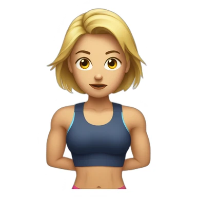 a sad female fitness trainer weightlifting sticker