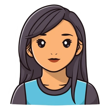 Latina girl with straight hair sticker