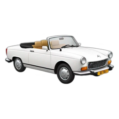 white peugeot 404 cabriolet sticker