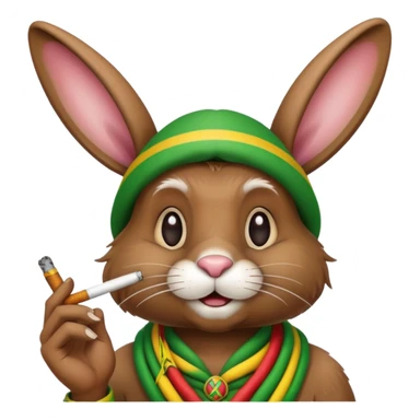 rasta easter bunny smoking sticker