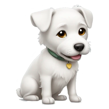 white little dog  sticker