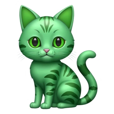 green cat full body sticker