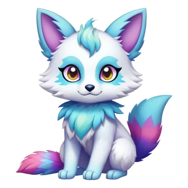 Kawaii bright fantasy ethereal anthro fursona Fakemon sticker