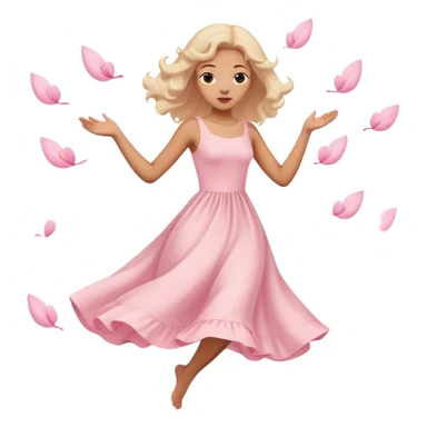 pastel pink spring dress floating in the air sticker