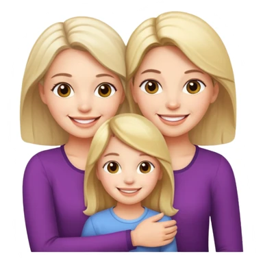 A mum and her two daughters sticker