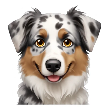 Merle Aussie shepherd with brown and blue eyes sticker