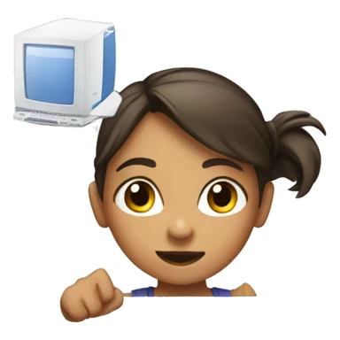 Girl breaking a pc set up sticker