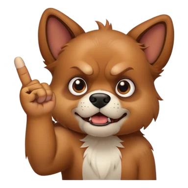 Dog with a middle finger ￼ sticker