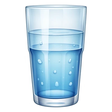 drinking glass with water sticker