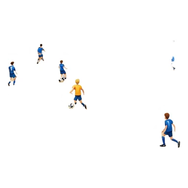 A mini-football match in an indoor sports hall with a wooden floor and clear court markings. The scene captures players in action, with the ball moving towards the goal, and the surrounding bleachers and overhead lights adding to the atmosphere of a competitive game. sticker