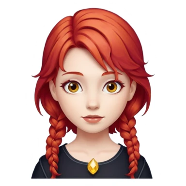 Hada, roja, con alas y unas carita mágica sticker