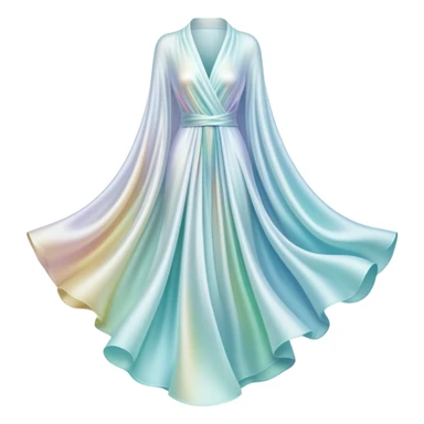 Elegant ethereal fabric-like flowing forms creating abstract clothing shape, personal style definition symbol, soft glowing essence sticker