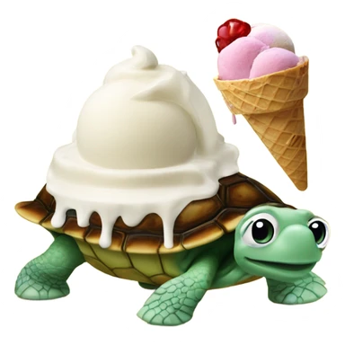 Scoop of ice cream on a turtle sticker