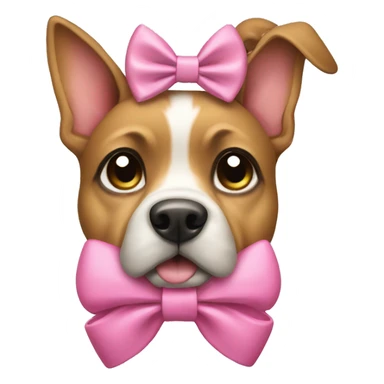 A Dog with a pink bow sticker