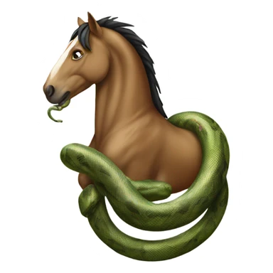 the horse is shrouded in a snake sticker