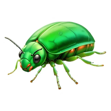 Meme-Worthy Cute Sleeping Green Bugdie Portrait Emoji, Head resting peacefully with a contented smile, showcasing a tiny, endearing build and a luxuriously smooth emerald exoskeleton, eyes shut in a serene nap, Simplified yet hilariously adorable features, highly detailed, glowing with a soft, drowsy light, high shine, relaxed and utterly lovable, stylized with an air of playful laziness, bright and heartwarming, soft glowing outline, capturing the essence of a comically sleepy insect, so meme-worthy it feels like it could instantly become the next viral sensation of adorable slumber! sticker