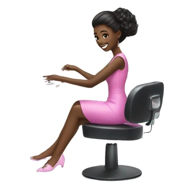 Girl getting a manicure at nail salon sticker