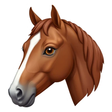liver chestnut horse with headmark emoji sticker