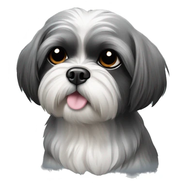 black and grey shihtzu sticker