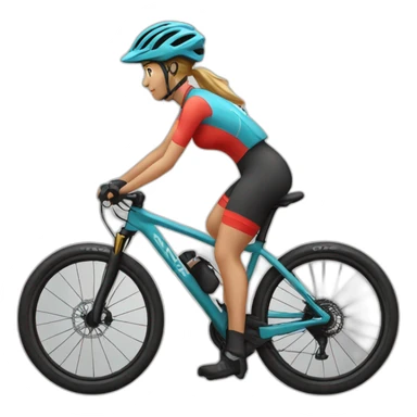 mtb female cyclist sticker