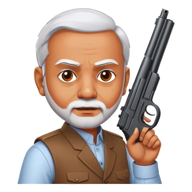 Modi ji with gun up fire sticker