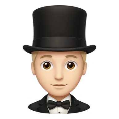 Make a man with a black top hat sticker