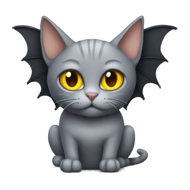 Gray cat with bat wings  sticker