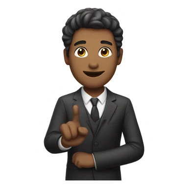 a men raising his hand sticker