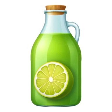 Bottle green lemon juice sticker